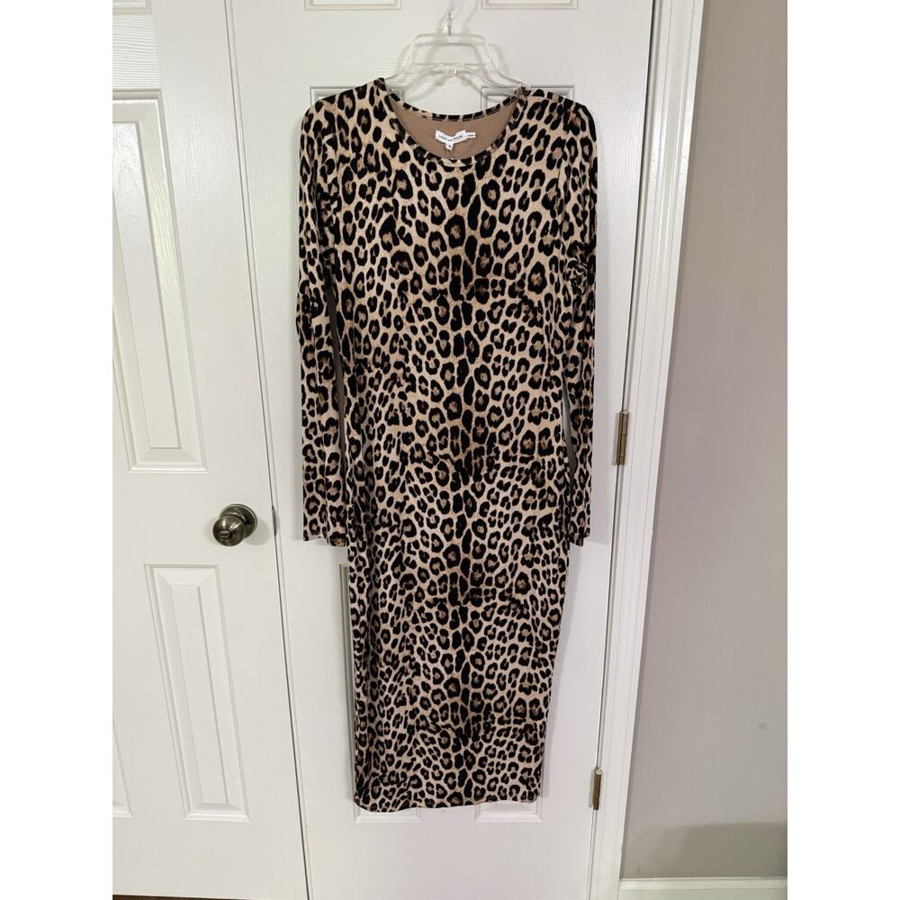 Good American Good Leopard Jersey Maxi Dress 4 New